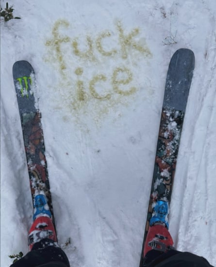 Gus Kenworthy’s message in the snow.