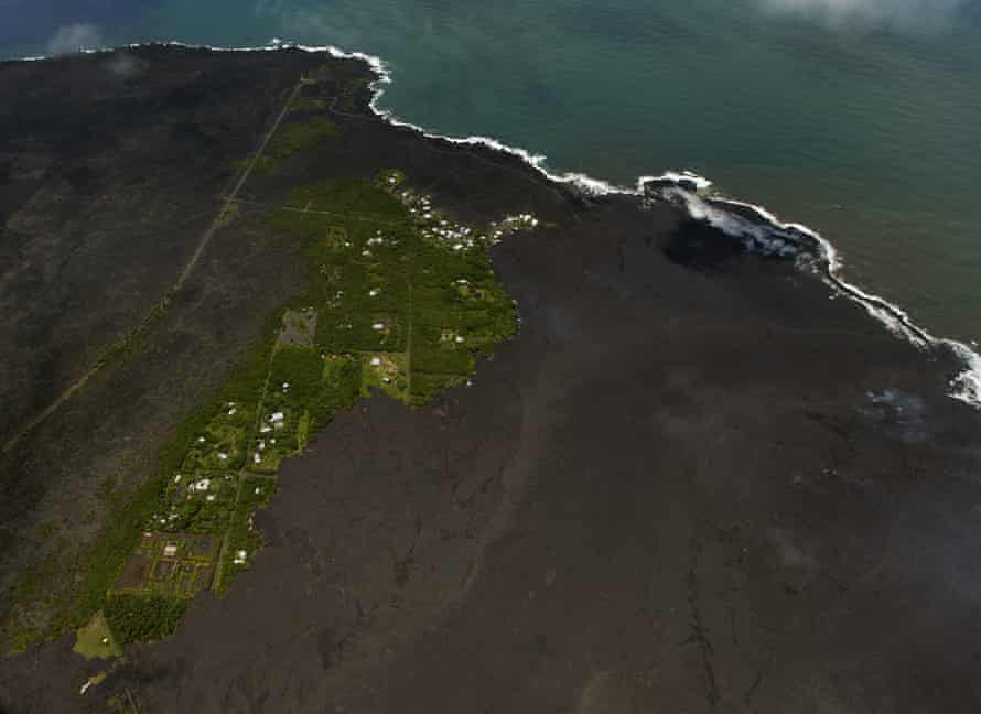 Most of the Kapoho Bay area, including the tide pools, is now covered in fresh lava.