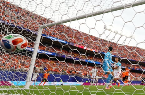 Tunisia’s Ellyes Skhiri scores an own goal as Netherland lead.