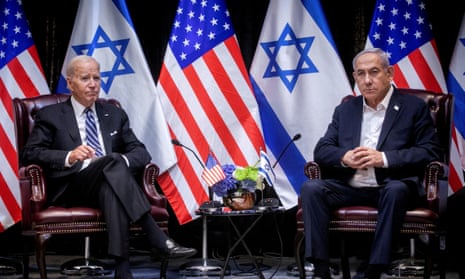Joe Biden and Benjamin Netanyahu in Tel Aviv in October 2023.