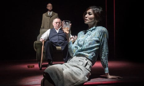 Gemma Chan as Ruth, with Gary Kemp and Ron Cook, in The Homecoming