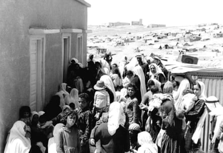 Palestinian refugees during the Arab-Israeli war of 1948.