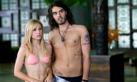 Sarah Marshall (Kristen Bell) with her rock star boyfriend Aldous Snow (Russell Brand) in 2008 film Forgetting Sarah Marshall