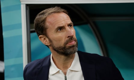 Gareth Southgate sur la ligne de touche lors de la victoire de l'Angleterre contre le Sénégal