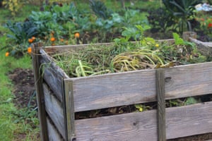 Wooden compost heap