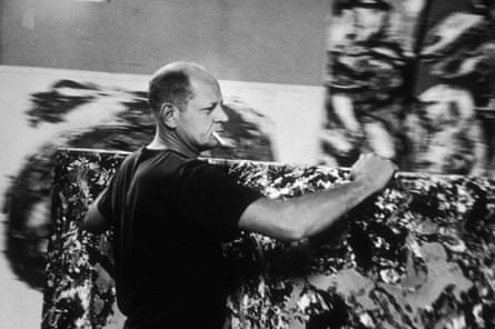 Jackson Pollock in his studio (1953).