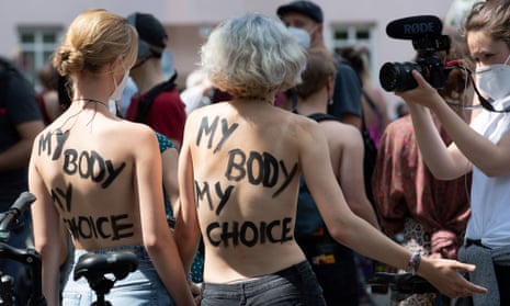 A protest in Berlin for the “equality of all bodies in public space”, in 2021.