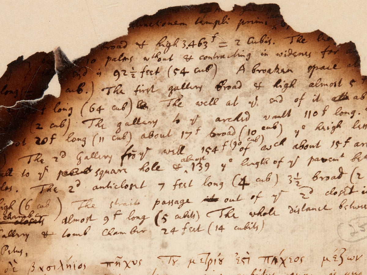 Isaac Newton notes almost destroyed by dog sell for £380,000 | Manuscripts and letters | The Guardian