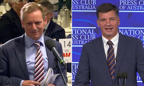 Angus Taylor in a twist over migration numbers in post-budget address – video