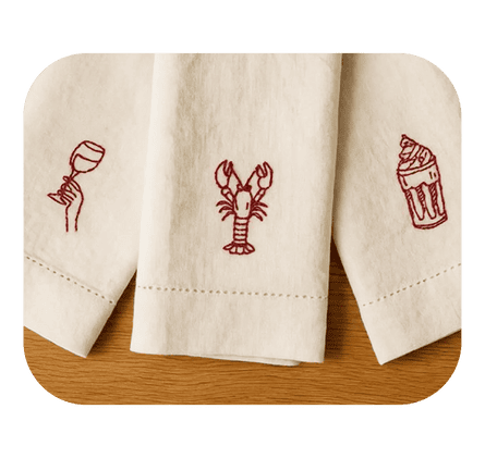 Bespoke Embroidered Napkins, Custom Image Gift BetsyEmbroidery