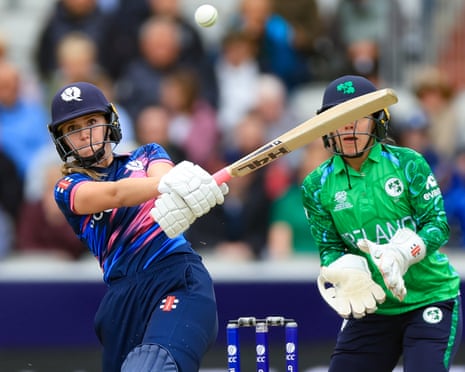 Scotland’s Darcey Carter thwacks the ball.