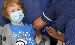 Margaret Keenan, the first patient in the UK to receive the Pfizer/BioNTech vaccine