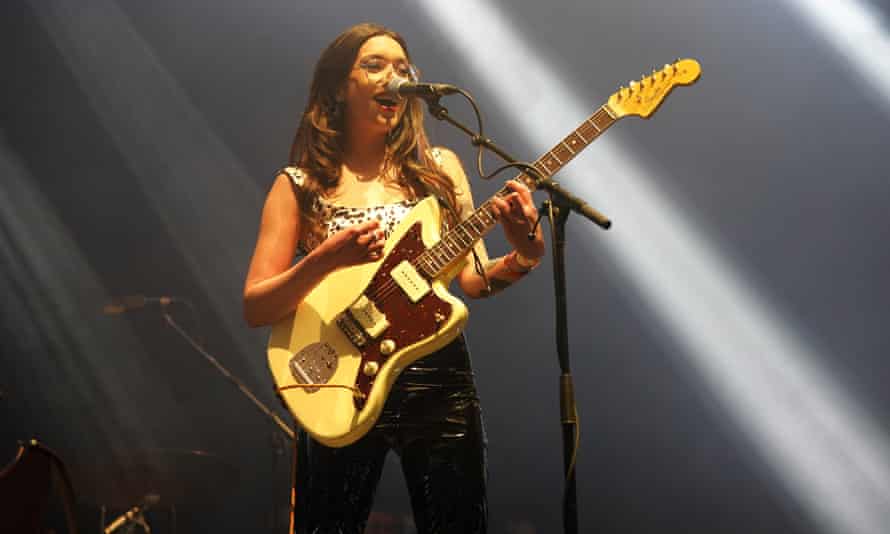 Zuzu on stage in Sefton Park.