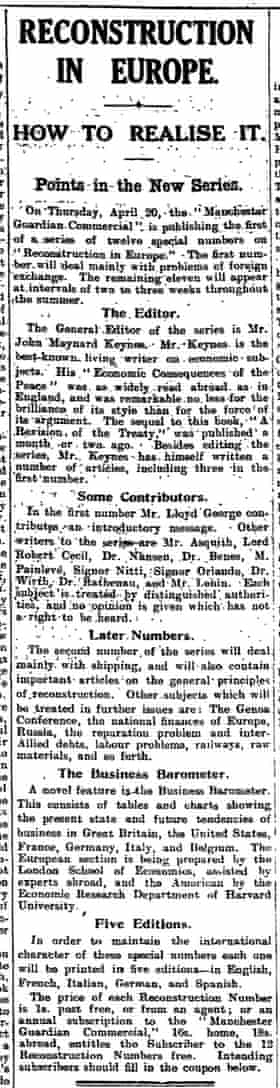 The Guardian, 8 April 1922.