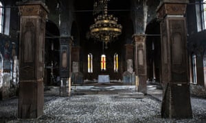 An abandoned church in the middle of the coal mine.