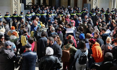 Protests outside Georgia’s parliament on Friday