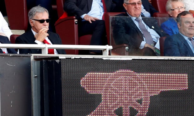 Arsenal owner Stan Kroenke looks on from the stands during their match against Burnley at the Emirates Stadium in May 2018. 