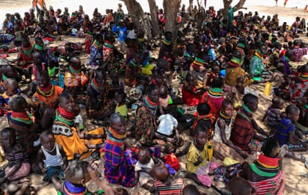 Women and children from the Turkana pastoralist community are affected by the worsening drought due to failed rain seasons.