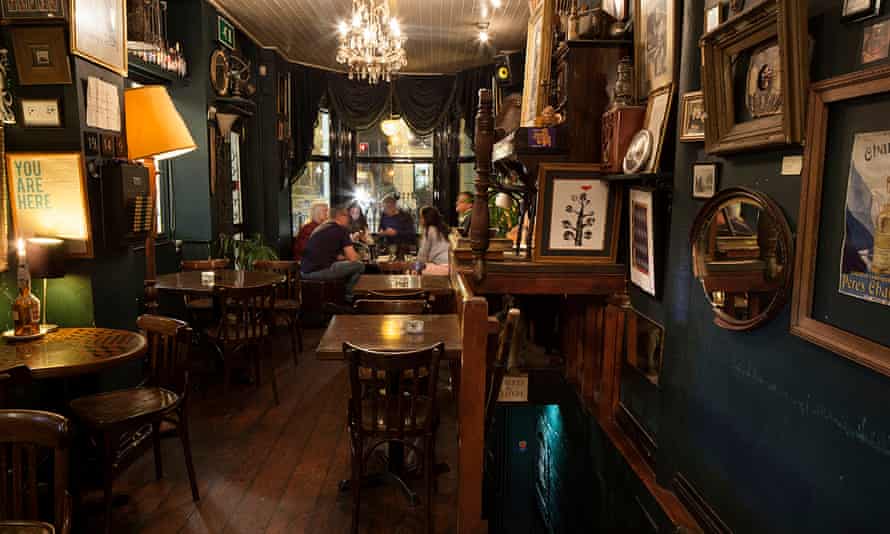Interior of the pub the Black Dove in Brighton.