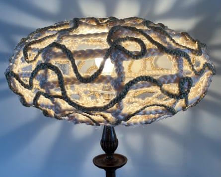 Light fantastic … a woven-hair lampshade.