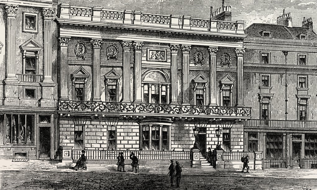 A 19th-century engraving of White’s, the oldest gentlemen’s club in London, which opened in 1693.