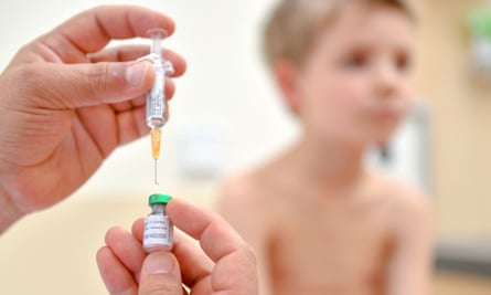 A measles vaccination
