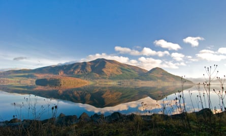 Quiet reflection at Bassenthwaite Lake, Cumbria.