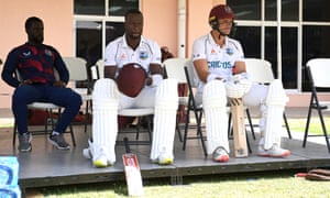 West Indies v England: third Test, day three – live! | Sport 1 Kemar Roach and Joshua Da Silva of the West Indies wait to go out to bat.