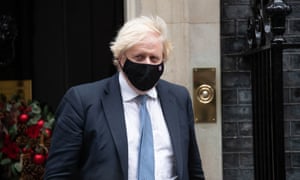 UK prime minister, Boris Johnson leaves Downing Street on 8 December after batting away questions about whether an illegal party had been held last December during Covid restrictions.
