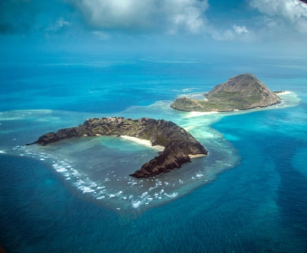 Dowar Islet and Waua Islet in the Torres Strait.