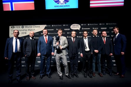 Carlsen at the award ceremony.