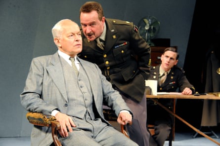 Michael Pennington as Wilhelm Furtwängler with David Horovitch and Martin Hutson in Taking Sides at the Minerva, Chichester, in 2008.