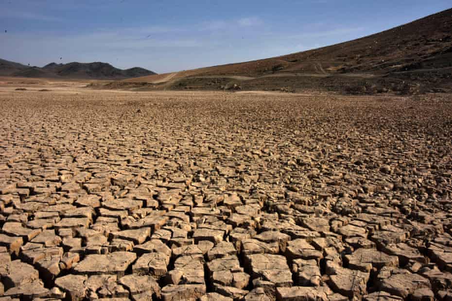 A dam affected by drought in Kandahar.