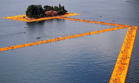 Landscapes transformed … Christo’s pathways across Lake Iseo, Italy.