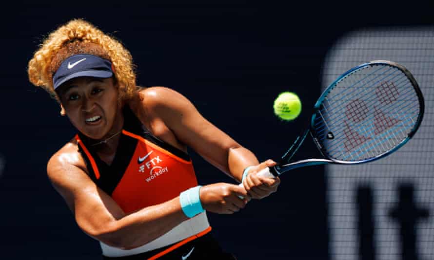 Naomi Osaka in action in Miami in April, where she reached the final.