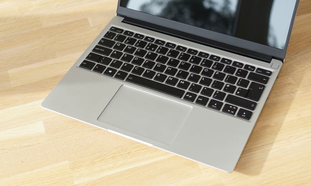 The Framework Laptop opened showing the keyboard and trackpad.