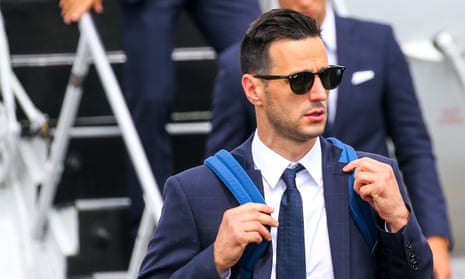 Nikola Kalinic arrives for a brief stay in Russia