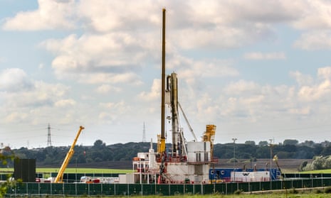 Caudrilla fracking rig under construction in Lancashire in 2017. 