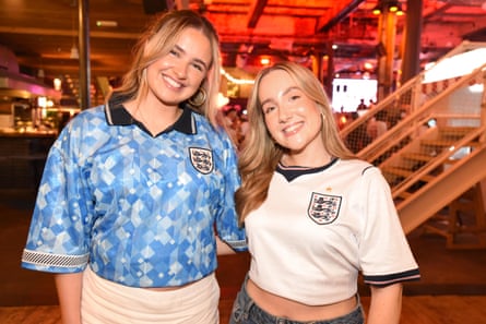 England fans Jodie Warburton and Leah Owen at Freight Island