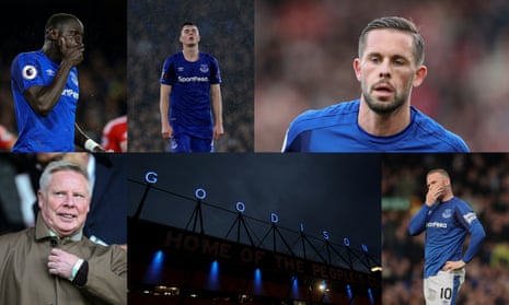 Clockwise from top left: Forward Oumar Niasse, defender Michael Keane, No10s Gylfi Sigurdsson and Wayne Rooney, Goodison Park and Allardyce’s prospective assistant Sammy Lee.