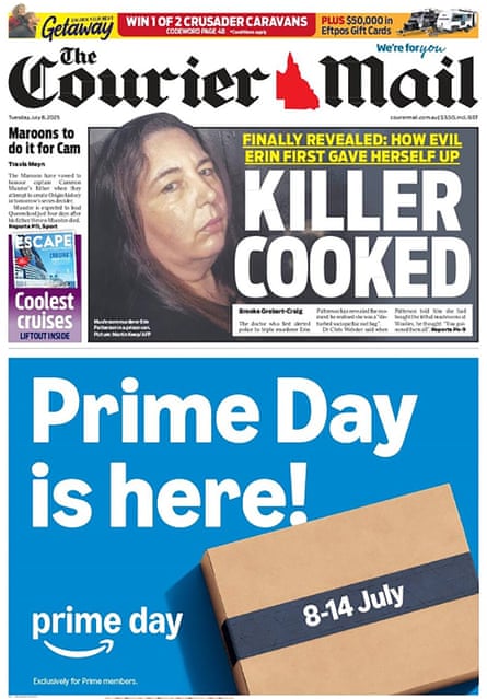 The front page of the Courier Mail, Tuesday 8 July 2025.