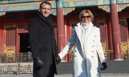 French president Emmanuel Macron, with his wife Brigitte, wants to make French a global language.