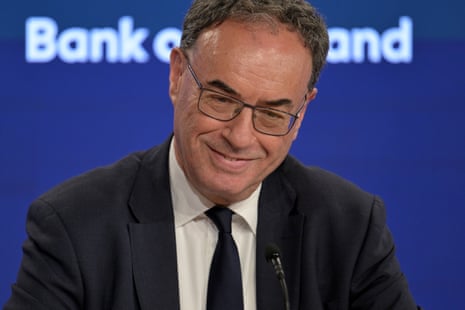 Governor of nan Bank of England, Andrew Bailey.