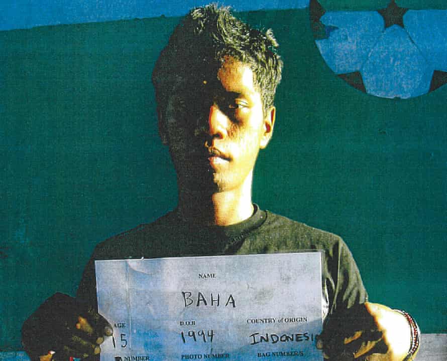 Samsul Bahar pictured after his arrest on board a people smuggling boat in 2009
