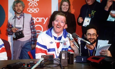 Eddie at an Olympic press conference.