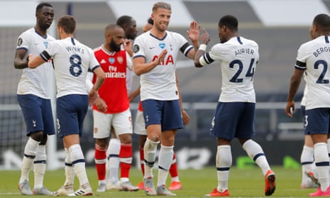 Tottenham’s Toby Alderweireld celebrates after the match.