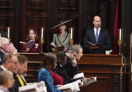 The Prince and Princess of Wales sing in Canterbury Cathedral