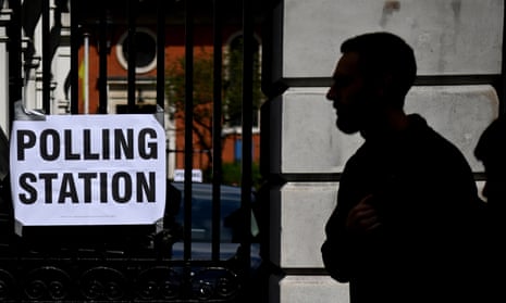 A polling station in London in May 2022.