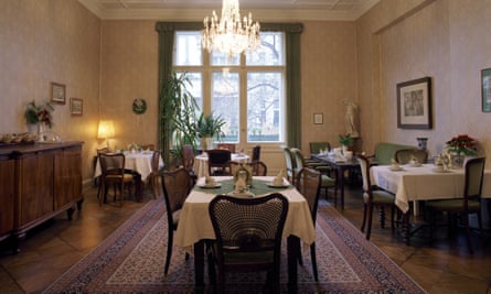 The breakfast room at the Pension Funk, once the apartment of Asta Nielsen.