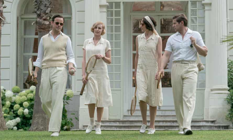 Harry Hadden-Paton, Laura Carmichael, Tuppence Middleton and Allen Leech in Downton Abbey: A New Era.